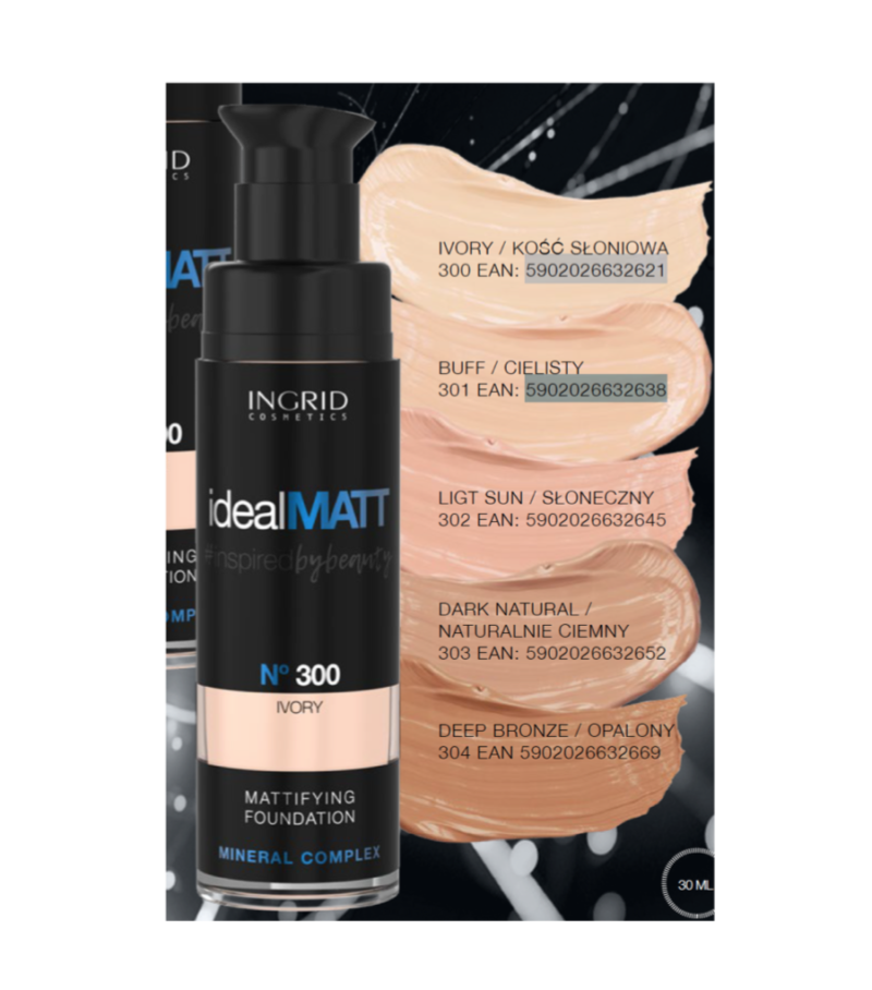 INGRID Ideal Matt Makeup Foundation - No. 301